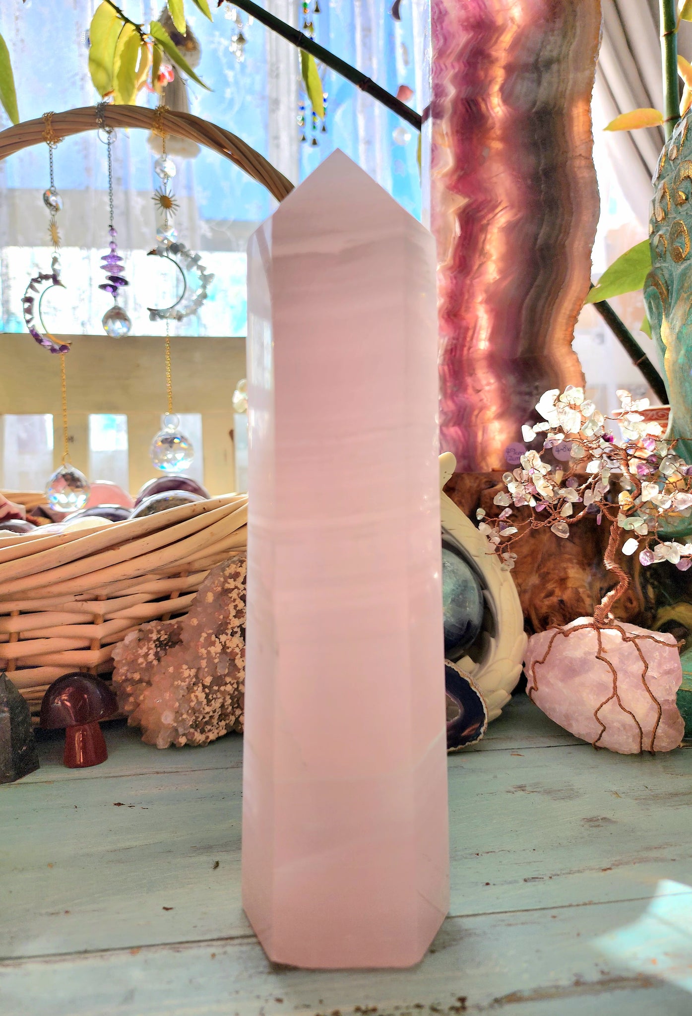 Pink Mangano Calcite Tower