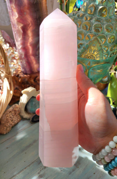 Pink Mangano Calcite Tower
