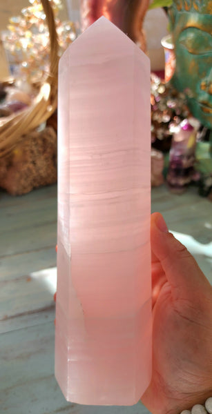 Pink Mangano Calcite Tower