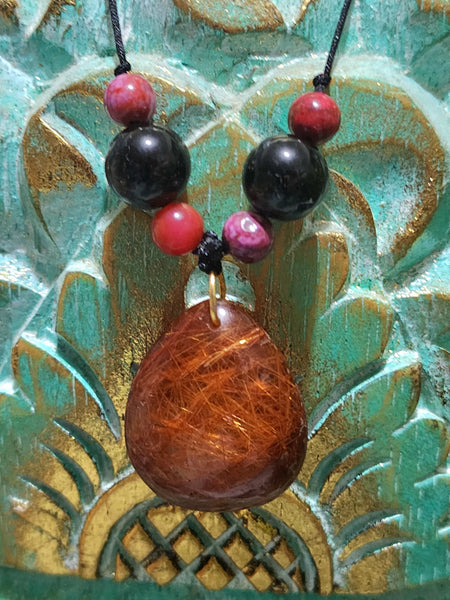 Large Red Rutile Pendant