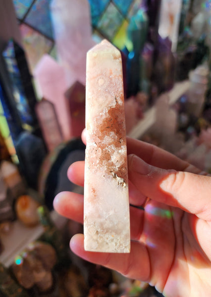 Pink Amethyst & Cherry Blossom Agate Point