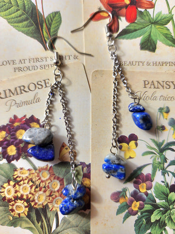 Lapis Lazuli Chip Earrings