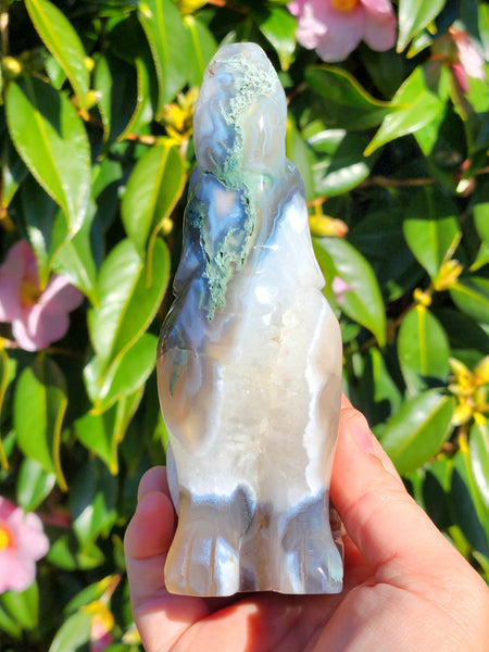 Large Moss Agate Wolf
