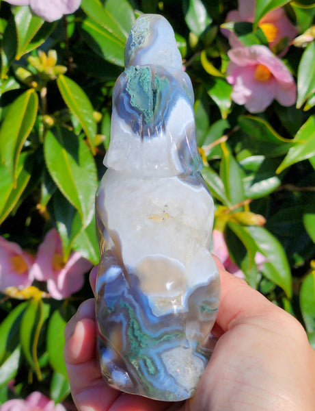 Large Moss Agate Wolf