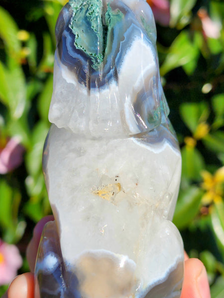 Large Moss Agate Wolf