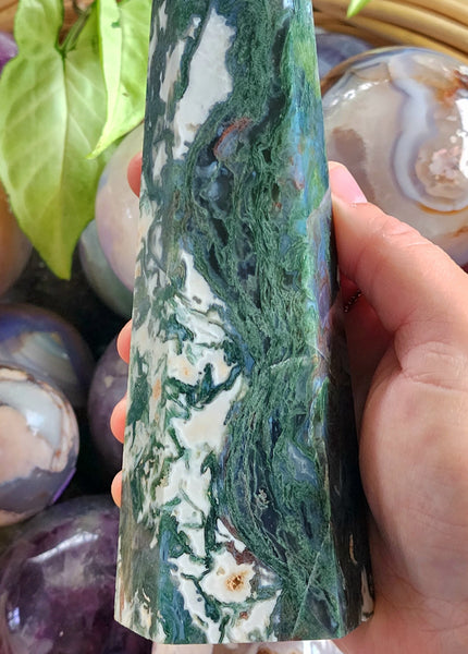 Moss Agate Obalisk