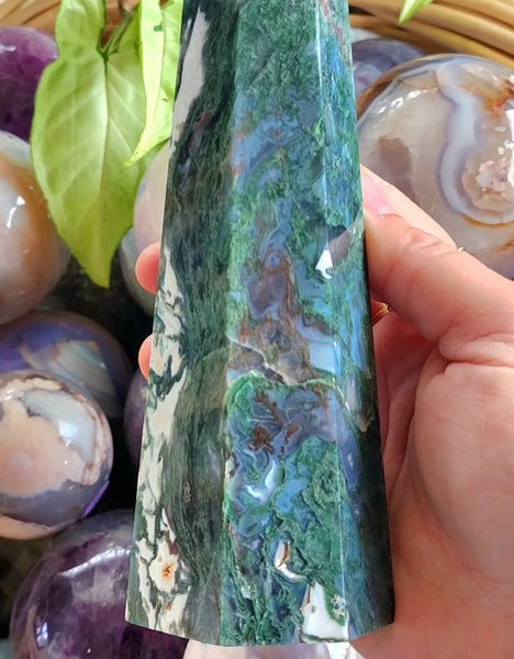 Moss Agate Obalisk