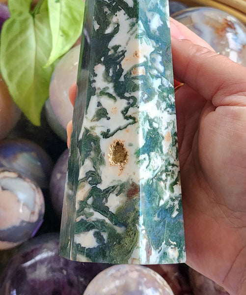 Moss Agate Obalisk