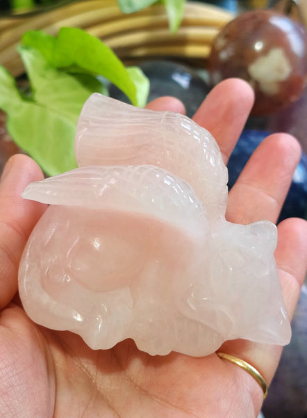 Rose Quartz Angel Cat