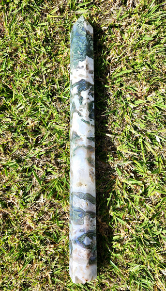 Super Tall Moss Agate Tower