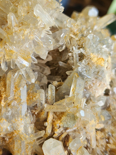 Clear Quartz Cluster with Iron Oxide