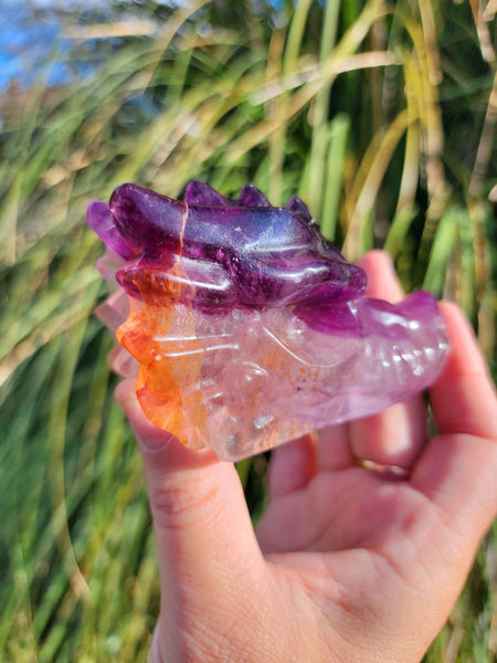 Fluorite Dragon Skull
