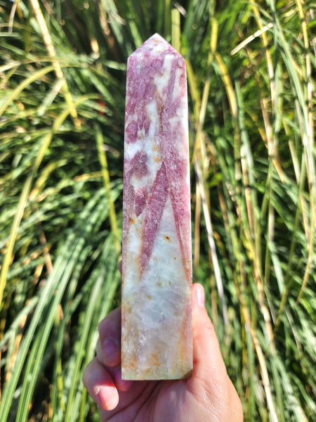 Pink Tourmaline in Quartz Tower