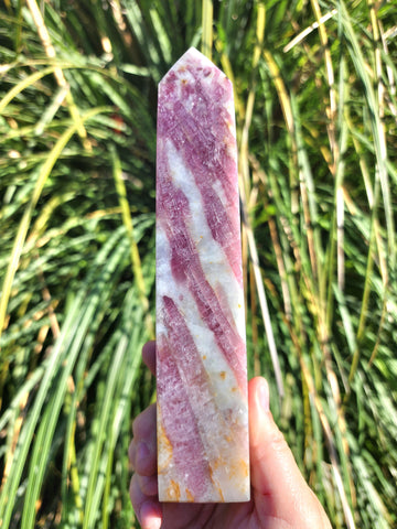 Pink Tourmaline in Quartz Tower