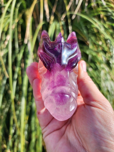 Fluorite Dragon Skull