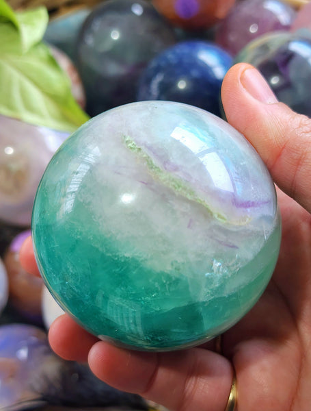 Aqua Fluorite Sphere