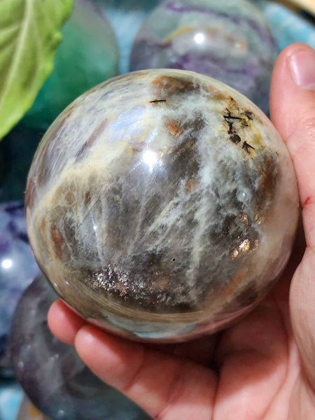 Blue Flash Moonstone Sphere