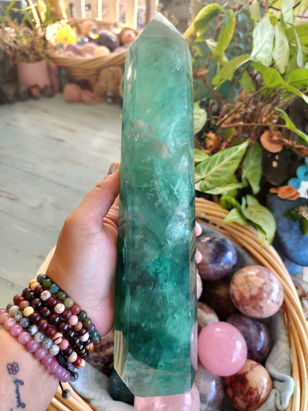 Stunning Deep Green Fluorite Tower
