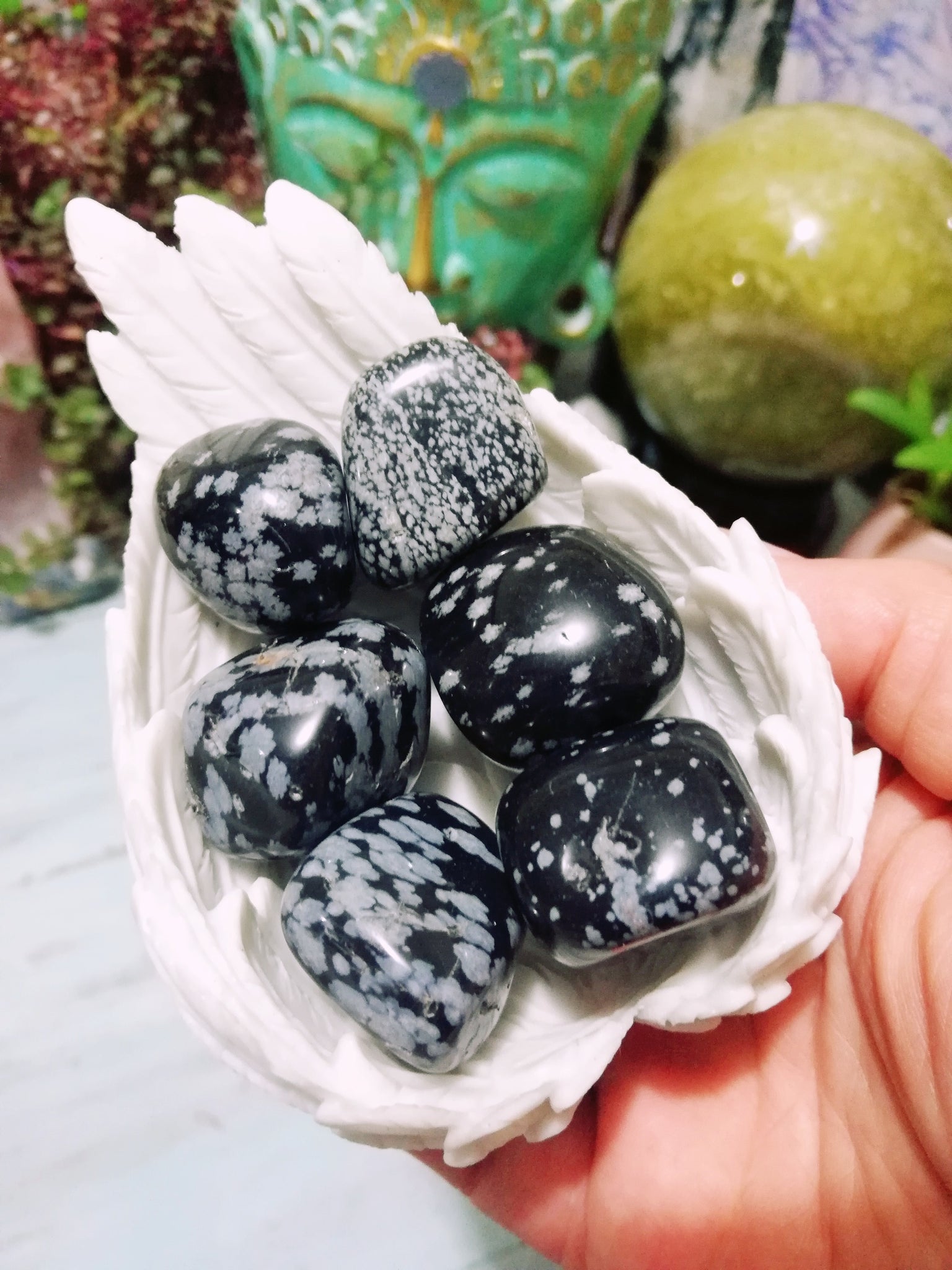 🖤❄️Snowflake Obsidian Tumbles