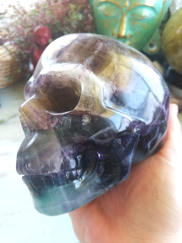 🌈Rainbow Fluorite Skull
